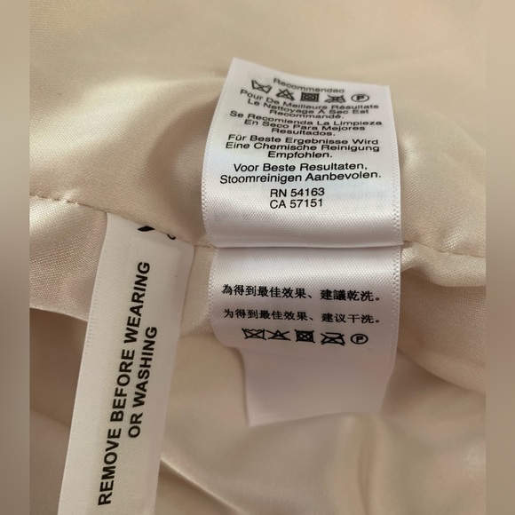 NWT DKNY Cream Faux Fur Peacoat Zipped Pockets Back Logo XL - Picture 13 of 15